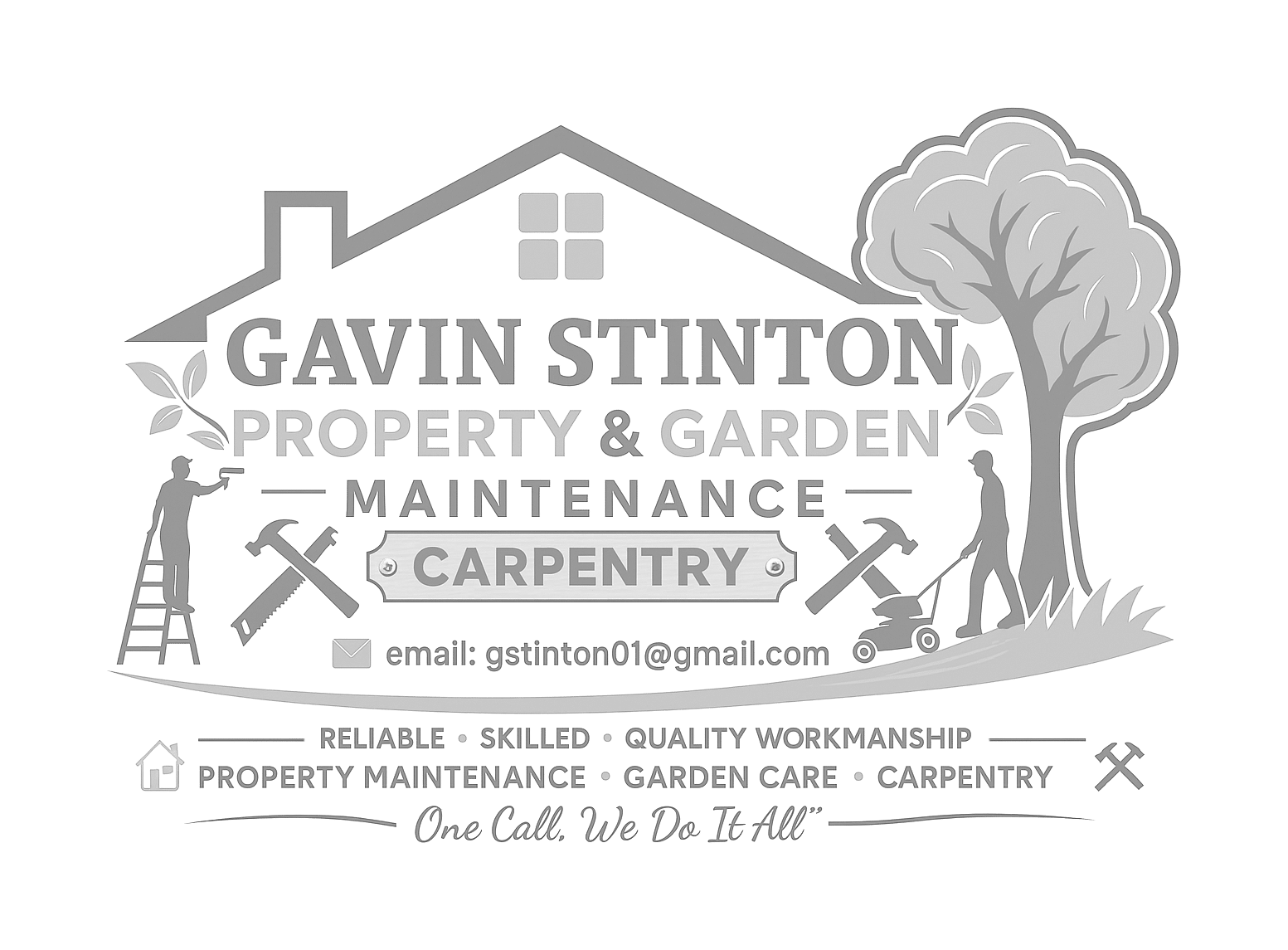 stinton’s property carpentry & garden maintenance logo upscaled transparent light greyscale